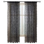 Rideaux en dentelle motif floral vintage longs noirs 150 cm x 100 cm �tiquette