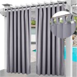Rideau dextrieur impermable (2 panneaux 213 x 132 cm) pour pergola cabane jardin ou terrasse (2 panneaux) ...