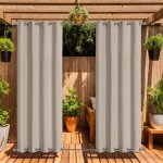Rideaux dextrieur impermables avec ?illets (haut et bas) 2 panneaux occultants anti - uv et coupe - ...