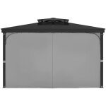 Rideau dintimit� imperm�able pour tonnelle ext�rieure - duoku - 284 x 284 x 204 cm - ensemble de 4 panneaux ...