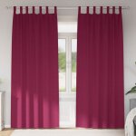 Rideau - double rideaux vidaxl rideaux 2 pcs rouge bordeaux 225x140cm polyester