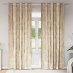 Rideaux occultants velours vidaxl 2 pcs cr�me 225 x 140 cm