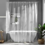 Rideau de douche 180 x 180 cm anti moisissure transparent eva rideau de baignoire rideau douche imperm�able ...