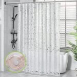 Rideau de douche anti moisissure 180 x 200 cm semi transparent eva rideau de baignoire impermable lavable ...