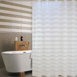 Rideau de douche anti moisissure 180 x 200 cmwovte semi transparent eva rideaux de douche lavable pour ...