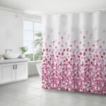 Rideau de douche - cuneary - b8411 - 180x180cm - rose - imperm�able - anti - moisissure