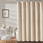Rideau de douche effet lin floraweg polyester imperm�able anti - moisissure 12 anneaux lavable 180 x ...