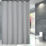 Rideau de douche - im - extra long - anti - moisissure - 100% polyester - gris