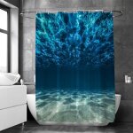 Rideau de douche floraweg motif oc�an bleu anti - moisissure imperm�able polyester 12 crochets 180 x ...