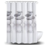 Rideau de douche - yyv - galets gris - 200 x 200 cm - r�sistant � la moisissure - antibact�rien