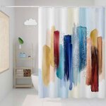 Rideau de douche - imperm�able et anti - moisissure - polyester - avec crochets lavable en machine - ...