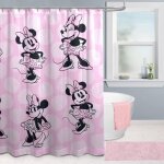 Rideau de douche minnie mouse de ton rose