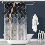 Rideau de douche  motifs gomtriques 180 x 200 cm impermable et anti - moisissure lavable en polyester ...
