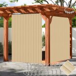 Rideaux de douche pliants en accord�on imperm�able beige 254x213cm rideau de porte occultant pour ext�rieur ...
