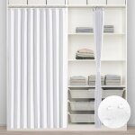 Rideaux de douche pliants en accord�on imperm�able blanc 140x241cm rideau de porte occultant pour ext�rieur ...