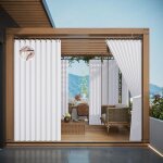 Rideaux de douche pliants en accord�on imperm�able blanc 254x213cm rideau de porte occultant pour ext�rieur ...