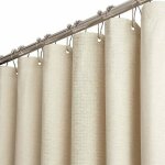 Rideau de douche en tissu extra long - zor� - 180x240 cm - textur� en lin - polyester de luxe - 12 crochets ...