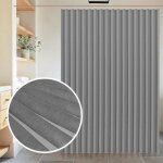 Rideau de douche - largeight - 180x200cm - lin imperm�able - gris - pliable