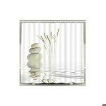 Rideau de douche zen stone design mditation tissu impermable 12 crochets inclus pour salle de bain couleurs ... Rideau de douche zen stone design mditation tissu impermable 12 crochets inclus pour salle de bain couleurs ...