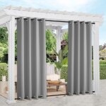 Rideau dextérieur - rideau pergola occultants à double ?illet à isolation thermique pour jardin - 254x213cm ... Rideau dextérieur - rideau pergola occultants à double ?illet à isolation thermique pour jardin - 254x213cm ...