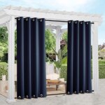 Rideau exterieur terrasse impermables - 132x213cm - bleu - rideaux pergola occultants  double ?illet ...