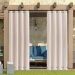Rideau exterieur terrasse imperm�ables - 132x243cm - beige - rideaux pergola occultants � double ?illet ...