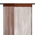 Rideau en fils - oll - marron - 140 x 250 cm - 2 pcs - lavable  30c
