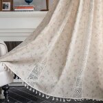 Rideau floraweg boho crochets patchwork en dentelle semi - occultant imprim� floral pour salon ou chambre ...
