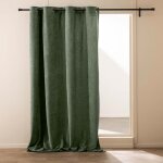 Rideau � ?illets winona 140 x 260 cm bouclette uni - c�dre (vert)
