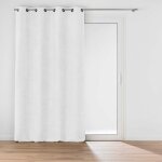 Rideau  ?illets 140 x 260 cm en velours chenille lo ? blanc