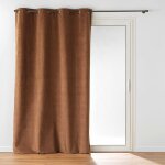 Rideau occultant velours olympe 140 x 260 cm camel ? doublure polaire thermique ?illets m�talliques
