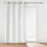 Rideau � ?illets velours relief swing blanc 140 x 260 cm ? tamisant polyester