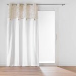 Rideau � ?illets altea 140x240 cm ? coton / polyester top feuillage m�tallis� et pompons