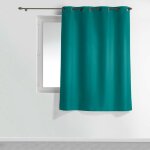 Rideau � ?illets 140 x 180 cm - voilage polyester bleu paon (petite hauteur) - douceur dint�rieur