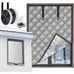 Rideau isolant fen�tre hiver 120x160cm - 3 couches renforc�es anti - froid ajustable pour appartement ...