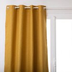 Rideau isolant occultant jaune moutarde 140x260cm - atmosphera createur dinterieur