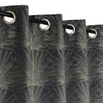 Rideau jacquard � ?illets palme 140x240cm kaki pour un style tropical