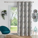 Rideau jacquard motif demi - cercles noir 140x260 cm