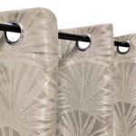 Rideau jacquard palme tropical � ?illets 140x240cm beige dylrev