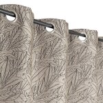 Rideau jacquard tropical base plombe 140x240cm beige dylrev
