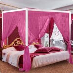 Rideaux de lit  baldaquin  4 dangle pour adultes moustiquaire pour lit rideaux de lit luxueux pour ...