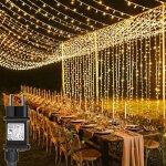 Rideau lumineux 300 led 3x3 m blanc chaud - 8 modes usb & t�l�commande - guirlande pour jardin pergola ...