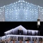 Rideaux lumineux ext�rieur 240 led 7m guirlande lumineuse rideau 8 modes �tanche illumination noel int�rieur ...