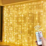 Rideaux lumineux led - guirlande 3m x 3m - 300 led - t�l�commande - 8 modes de clignotement
