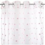 Rideau enfant  pompoms  - blanc & rose 140x240 cm - rose - atmosphera createur d'interieur