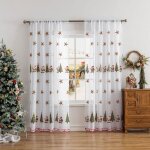 Rideau - rideaux - no�l - d�coration de no�l - broderie - transparent - rideaux de no�l - d�coration ...