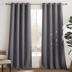 Rideau occultant - lot de 2 rideau thermique isolant anti froid et chaleur 140x240 tenture opaque à oeillets ... Rideau occultant - lot de 2 rideau thermique isolant anti froid et chaleur 140x240 tenture opaque à oeillets ...