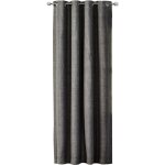 Rideau occultant aspect lin � ?illets 245 x 140 cm gris d�coratif opaque pour salon chambre pr�t � poser ...