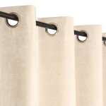 Rideau occultant chenille à ?illets 135x240cm prêt à poser beige dylrev Rideau occultant chenille à ?illets 135x240cm prêt à poser beige dylrev