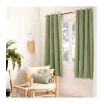 Rideau occultant court uni 140x180cm - taille: 140x240cm - coloris: vert olive Rideau occultant court uni 140x180cm - taille: 140x240cm - coloris: vert olive